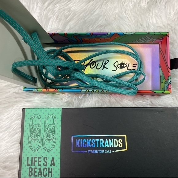 Kickstrands teal blue green shoe laces life’s a beach - Picture 6 of 8